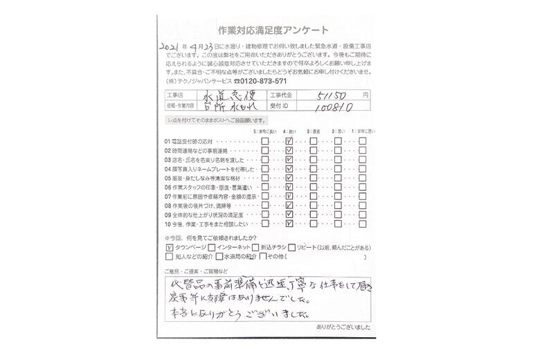 盛岡の台所水漏れの作業事例と評価
